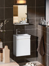 SoBuy BZR170-SET Dulap suspendat pentru lavoar cu oglindă, Set mobilier baie cu oglindă și lavoar ceramic