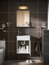 SoBuy BZR170-SET Dulap suspendat pentru lavoar cu oglindă, Set mobilier baie cu oglindă și lavoar ceramic