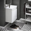SoBuy BZR170-W Dulap suspendat pentru lavoar, Dulap de baie cu lavoar, cu chiuvetă, Set lavoar ceramic