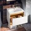 SoBuy BZR171-N Dulap suspendat pentru lavoar, Set lavoar cu vas din ceramică, 1 Sertar și 1 Compartiment