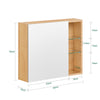 SoBuy BZR173-NArmoire Murale avec Miroir, Placard de Rangement, Meuble Haut avec 1 Porte, Étagères Réglables, 60x15x50 cm
