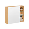SoBuy BZR173-NArmoire Murale avec Miroir, Placard de Rangement, Meuble Haut avec 1 Porte, Étagères Réglables, 60x15x50 cm