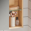 SoBuy BZR173-NArmoire Murale avec Miroir, Placard de Rangement, Meuble Haut avec 1 Porte, Étagères Réglables, 60x15x50 cm
