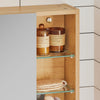 SoBuy BZR173-NArmoire Murale avec Miroir, Placard de Rangement, Meuble Haut avec 1 Porte, Étagères Réglables, 60x15x50 cm