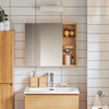 SoBuy BZR173-NArmoire Murale avec Miroir, Placard de Rangement, Meuble Haut avec 1 Porte, Étagères Réglables, 60x15x50 cm