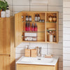 SoBuy BZR173-NArmoire Murale avec Miroir, Placard de Rangement, Meuble Haut avec 1 Porte, Étagères Réglables, 60x15x50 cm