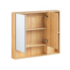 SoBuy BZR177-N Armoire Murale avec Miroir, Placard de Rangement,Meuble Haut avec 2 Portes, Étagère Réglable, 80x13x70 cm