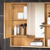 SoBuy BZR177-N Armoire Murale avec Miroir, Placard de Rangement,Meuble Haut avec 2 Portes, Étagère Réglable, 80x13x70 cm