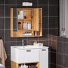 SoBuy BZR177-N Armoire Murale avec Miroir, Placard de Rangement,Meuble Haut avec 2 Portes, Étagère Réglable, 80x13x70 cm