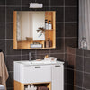 SoBuy BZR177-N Armoire Murale avec Miroir, Placard de Rangement,Meuble Haut avec 2 Portes, Étagère Réglable, 80x13x70 cm