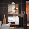 SoBuy BZR177-N Armoire Murale avec Miroir, Placard de Rangement,Meuble Haut avec 2 Portes, Étagère Réglable, 80x13x70 cm