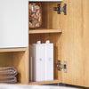 SoBuy BZR178-WN Dulap Suspendat pentru Chiuvetă, Dulap de Baie cu Lavoar, Set de Chiuvetă din Ceramică, 1 Sertar și 1 Ușă, Alb-Natur, 80x46x54cm