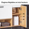 SoBuy BZR178-WN Dulap Suspendat pentru Chiuvetă, Dulap de Baie cu Lavoar, Set de Chiuvetă din Ceramică, 1 Sertar și 1 Ușă, Alb-Natur, 80x46x54cm