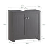 SoBuy Dulap sublavabo pentru baie cu 2 mobilier de baie L60*P30*A60 cm, gri, BZR18-DG