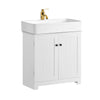 SoBuy BZR18-W Dulap sub chiuvetă Baie – Dulap sub lavoar cu uși și raft reglabil – Mobilier de depozitare baie compact din MDF, Alb, 60x60x29cm