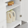 SoBuy BZR18-W Dulap sub chiuvetă Baie – Dulap sub lavoar cu uși și raft reglabil – Mobilier de depozitare baie compact din MDF, Alb, 60x60x29cm