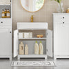 SoBuy BZR18-W Dulap sub chiuvetă Baie – Dulap sub lavoar cu uși și raft reglabil – Mobilier de depozitare baie compact din MDF, Alb, 60x60x29cm