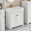 SoBuy BZR18-W Dulap sub chiuvetă Baie – Dulap sub lavoar cu uși și raft reglabil – Mobilier de depozitare baie compact din MDF, Alb, 60x60x29cm