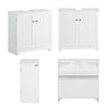 SoBuy BZR18-W Dulap sub chiuvetă Baie – Dulap sub lavoar cu uși și raft reglabil – Mobilier de depozitare baie compact din MDF, Alb, 60x60x29cm