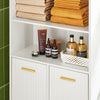 SoBuy BZR182-W Armoire de Salle de Bain Haute avec Sac à Linge, Colonne Meuble Salle de Bain avec 2 Portes, 2 Paniers à Linge Amovibles, 3 Compartiments Ouverts, 65x32x170 cm, Blanc