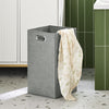 SoBuy BZR182-W Armoire de Salle de Bain Haute avec Sac à Linge, Colonne Meuble Salle de Bain avec 2 Portes, 2 Paniers à Linge Amovibles, 3 Compartiments Ouverts, 65x32x170 cm, Blanc