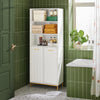 SoBuy BZR182-W Armoire de Salle de Bain Haute avec Sac à Linge, Colonne Meuble Salle de Bain avec 2 Portes, 2 Paniers à Linge Amovibles, 3 Compartiments Ouverts, 65x32x170 cm, Blanc