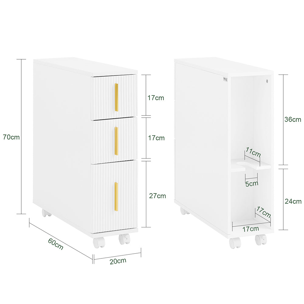SoBuy BZR183-W Armoire Toilettes WC Support Papier Toilette Meuble de Salle de Bain