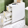SoBuy BZR183-W Armoire Toilettes WC Support Papier Toilette Meuble de Salle de Bain