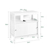 SoBuy BZR185-W Meuble sous-Lavabo, Meuble sous-Vasque Meuble de Rangement de Salle de Bain, 2 Étagères, 2 Portes Coulissantes