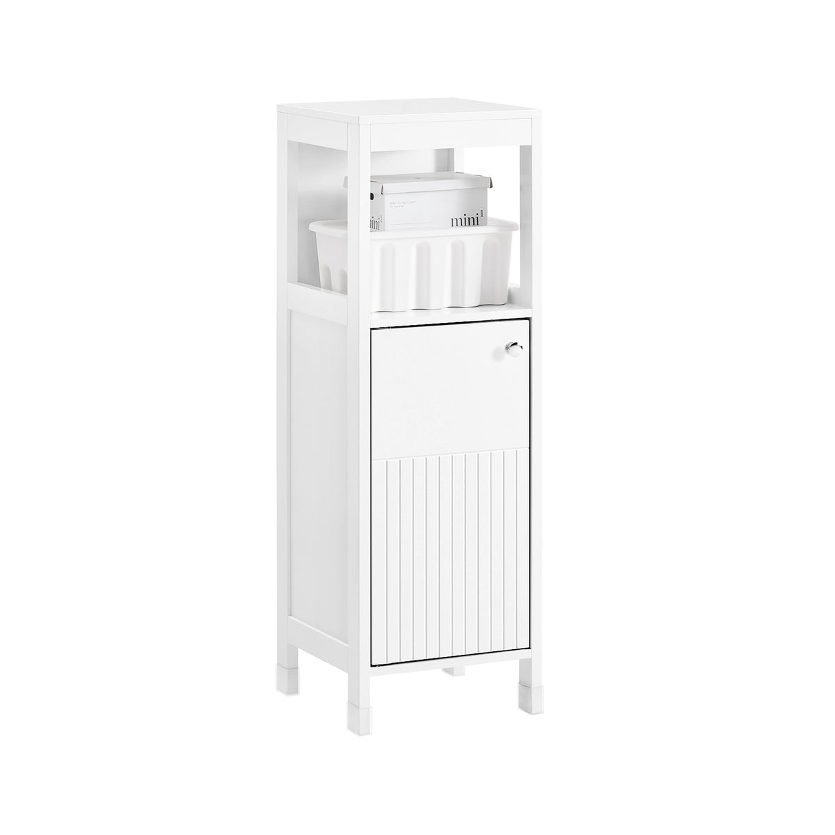 SoBuy BZR186-W Meuble Salle de Bain sous Lavabo, 30x30x89 cm, Meuble de Rangement Armoire WC Blanc, Design Slim, Idéal pour P