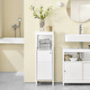 SoBuy BZR186-W Dulap Baie sub Chiuvetă, 30x30x89 cm, Dulap de Depozitare WC Alb, Design Slim, Ideal pentru Băi Mici