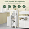 SoBuy BZR186-W Dulap Baie sub Chiuvetă, 30x30x89 cm, Dulap de Depozitare WC Alb, Design Slim, Ideal pentru Băi Mici