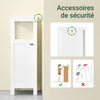 SoBuy BZR186-W Dulap Baie sub Chiuvetă, 30x30x89 cm, Dulap de Depozitare WC Alb, Design Slim, Ideal pentru Băi Mici