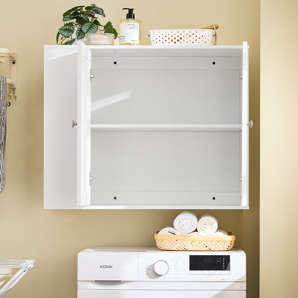 SoBuy BZR188-W Dulap de perete, Dulap de depozitare suspendat pentru baie