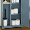 SoBuy BZR189-HG Meuble de Rangement Salle de Bain Armoire Porte-Papier Toilette Porte Brosse WC avec 1 Porte