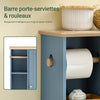SoBuy BZR189-HG Meuble de Rangement Salle de Bain Armoire Porte-Papier Toilette Porte Brosse WC avec 1 Porte