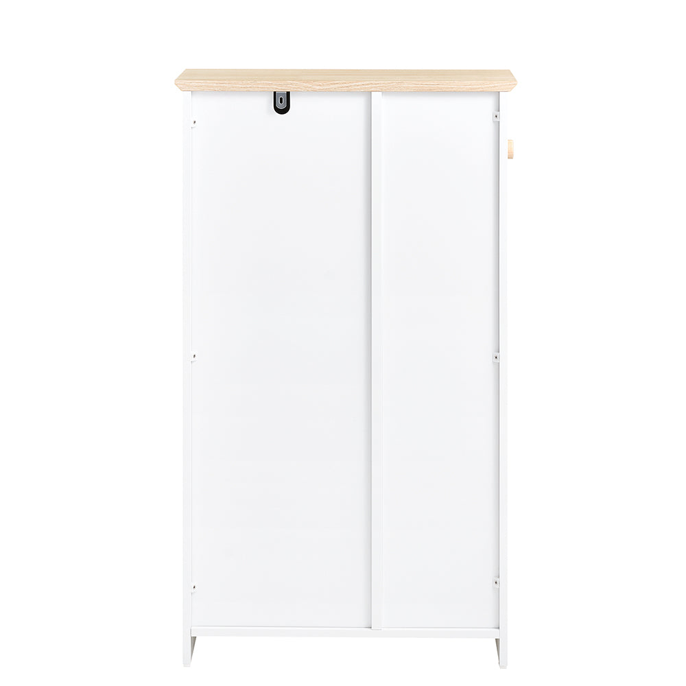SoBuy BZR189-W Dulap de depozitare pentru baie Suport hârtie igienică Suport perie WC cu 1 ușă