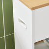 SoBuy BZR190-WN Suport Hârtie Igienică Dulap Hârtie Igienică Suport Perie WC Mobilier Baie pe roți