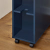 SoBuy BZR195-B Dulap de Depozitare Baie Îngust pe Roți, Suport Hârtie Igienică, Dulap Compact pentru Toaletă WC, 1 Raft Detașabil și 3 Sertare