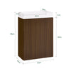 Prévente SoBuy BZR196-BR Meuble Sous Vasque Suspendu Bois Foncé avec Lavabo Céramique, Porte Soft-Close Sans Poignée, Étagère, 15kg – 40x22x56 cm
