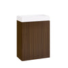 Prévente SoBuy BZR196-BR Meuble Sous Vasque Suspendu Bois Foncé avec Lavabo Céramique, Porte Soft-Close Sans Poignée, Étagère, 15kg – 40x22x56 cm