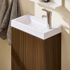 Prévente SoBuy BZR196-BR Meuble Sous Vasque Suspendu Bois Foncé avec Lavabo Céramique, Porte Soft-Close Sans Poignée, Étagère, 15kg – 40x22x56 cm