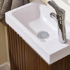 Prévente SoBuy BZR196-BR Meuble Sous Vasque Suspendu Bois Foncé avec Lavabo Céramique, Porte Soft-Close Sans Poignée, Étagère, 15kg – 40x22x56 cm