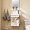 Prévente SoBuy BZR196-BR Meuble Sous Vasque Suspendu Bois Foncé avec Lavabo Céramique, Porte Soft-Close Sans Poignée, Étagère, 15kg – 40x22x56 cm
