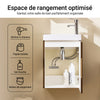 Prévente SoBuy BZR196-BR Meuble Sous Vasque Suspendu Bois Foncé avec Lavabo Céramique, Porte Soft-Close Sans Poignée, Étagère, 15kg – 40x22x56 cm