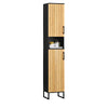 SoBuy BZR201-SCH Dulap coloană baie - Dulap înalt impermeabil cu rafturi reglabile - Dulap de depozitare baie latime 30cm - pentru Living, Hol, Bucătărie - Negru