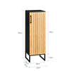 SoBuy BZR203-SCH Mobilier de baie pentru toaletă, dulap de depozitare îngust cu ușă din bambus, dulap de toaletă modern, care economisește spațiu pentru baie, toaletă, bucătărie 30x30x90cm