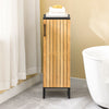 SoBuy BZR203-SCH Mobilier de baie pentru toaletă, dulap de depozitare îngust cu ușă din bambus, dulap de toaletă modern, care economisește spațiu pentru baie, toaletă, bucătărie 30x30x90cm