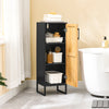 SoBuy BZR203-SCH Mobilier de baie pentru toaletă, dulap de depozitare îngust cu ușă din bambus, dulap de toaletă modern, care economisește spațiu pentru baie, toaletă, bucătărie 30x30x90cm