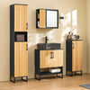 SoBuy BZR203-SCH Mobilier de baie pentru toaletă, dulap de depozitare îngust cu ușă din bambus, dulap de toaletă modern, care economisește spațiu pentru baie, toaletă, bucătărie 30x30x90cm